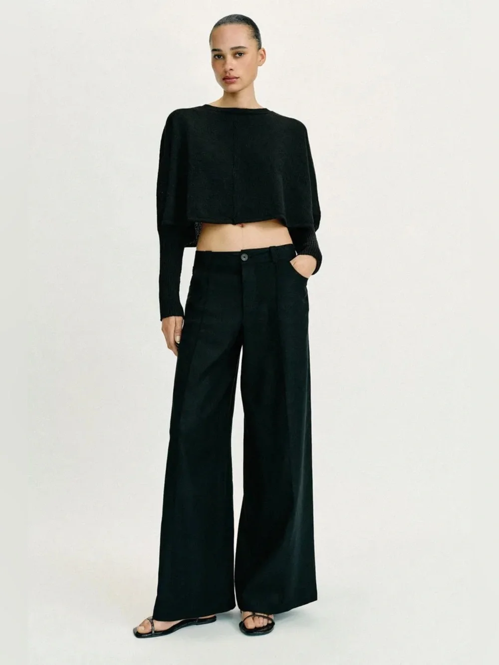 NWT Zara WIDE-LEG LINEN PANTS
